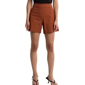 Spanx On the Go 6 Inch Pull On Shorts Bronze Glow Brown Stretch Shaping Large
